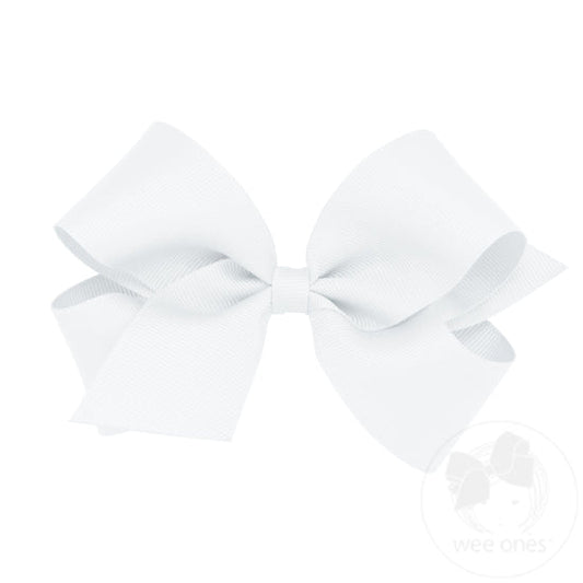 Classic White Grosgrain Girls Hair Bow