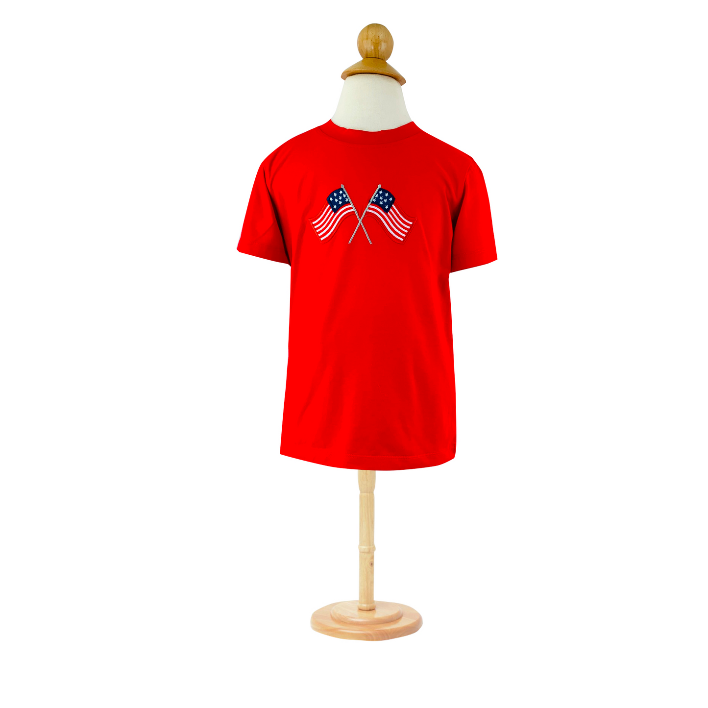 Flag Appliqué Red Short Sleeve Shirt