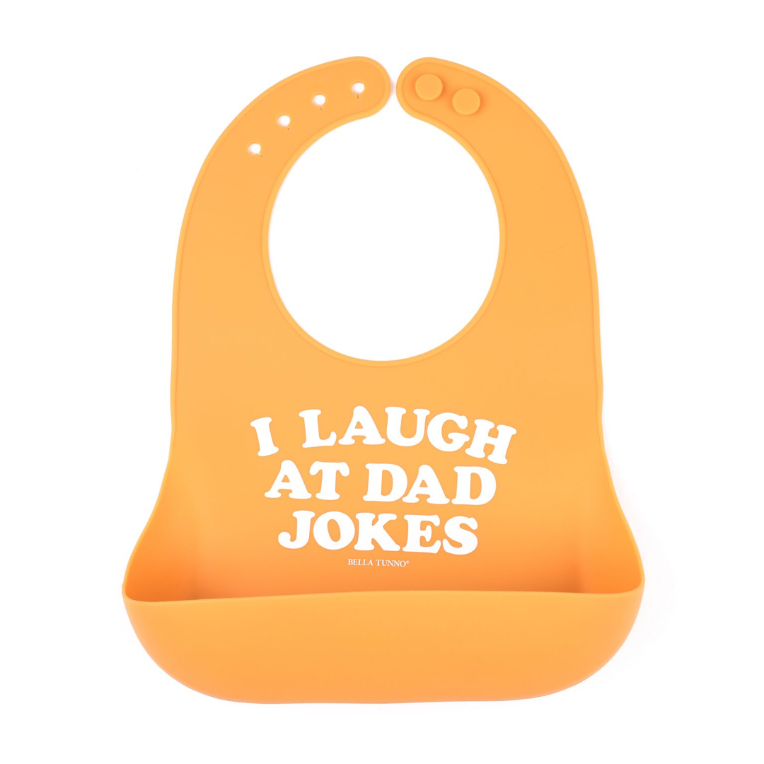 I Laugh at Dad Jokes Silicone Wonder Bib