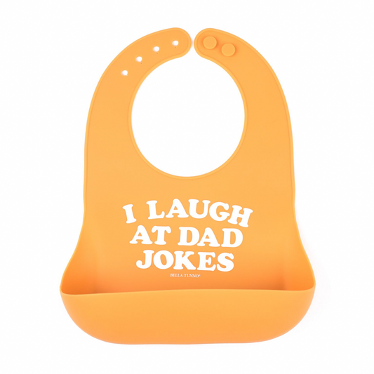 I Laugh at Dad Jokes Silicone Wonder Bib