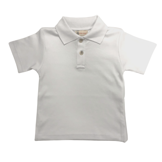 Boys White Short Sleeve Polo