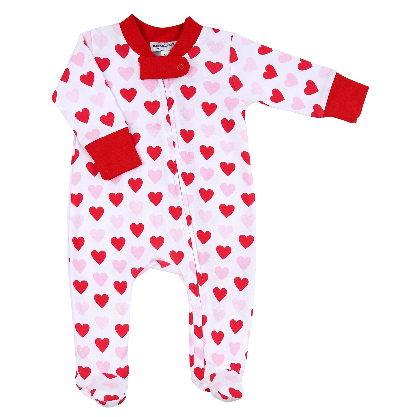 Heart to Heart Red Printed Zipped Footie