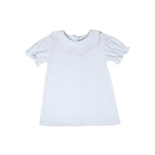 Scarlett Scallop Collar Short Sleeve Top