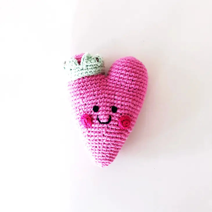 Heart Knitted Rattle - Pink or Red