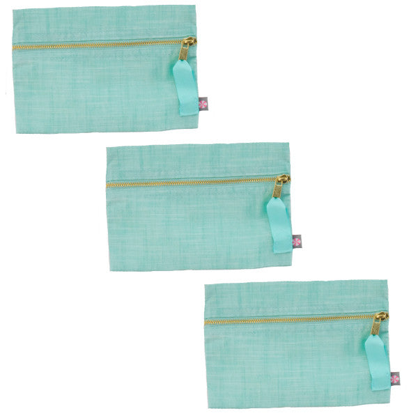 Green Chambray Cosmo Bag (3 pack)