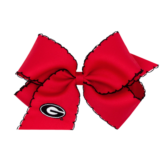 Georgia Grosgrain Hair Bow with Moonstitch Edge