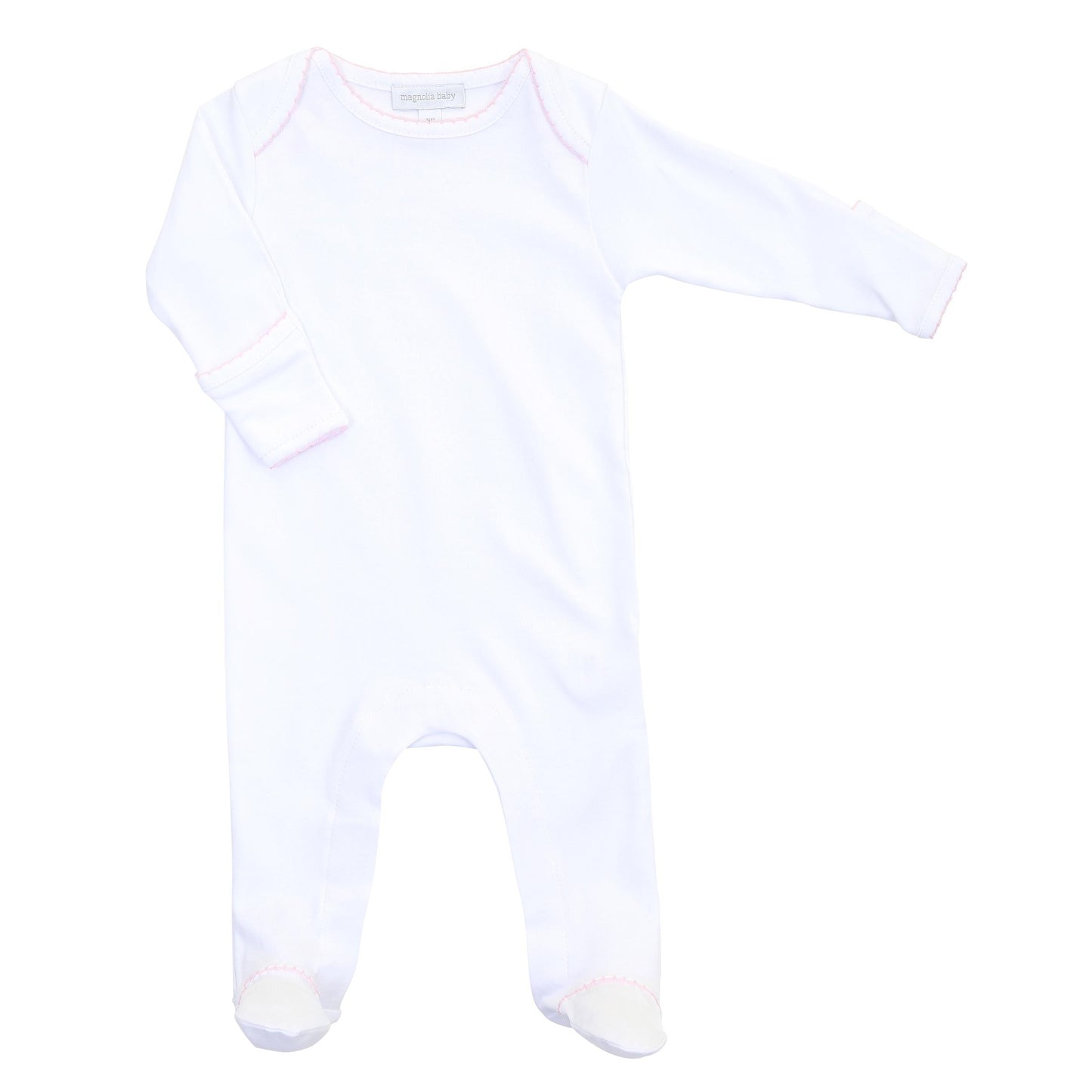 Lap Footie Pajama - Blue, Pink or White Trim