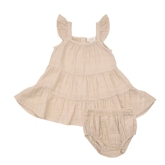 Sand Muslin Twirly Sundress and Diaper Cover