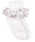 Ruffle Lace Turn Cuff Socks - Red, White, Navy