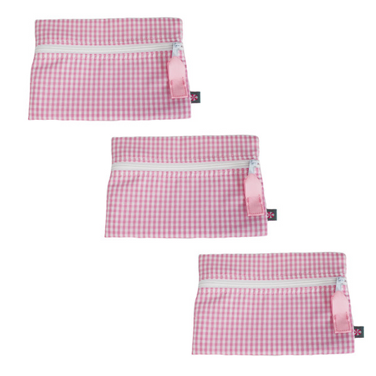 Gingham Cosmo Bag (3 pack) - Pink or Blue!