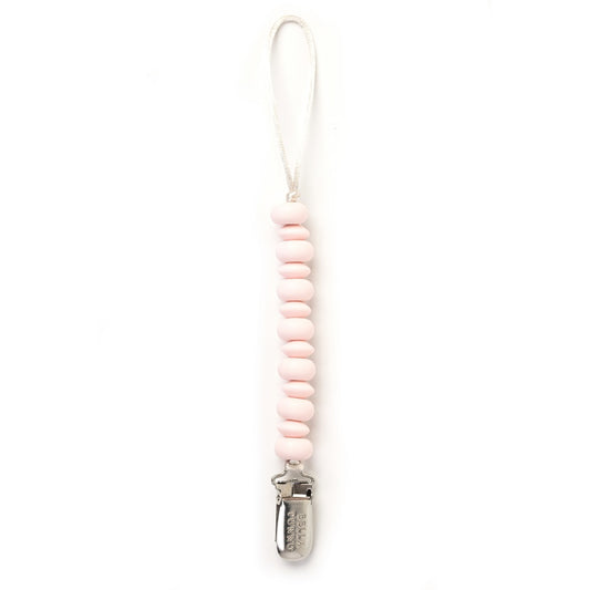 Light Pink Beaded Pacifier Clip