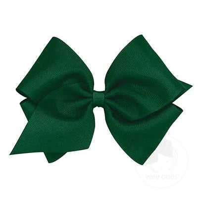 Forest Green Classic Grosgrain Girls Hair Bow