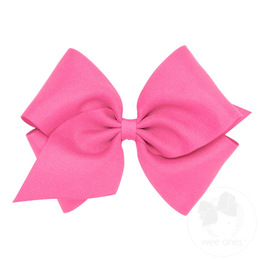 Hot Pink Classic Grosgrain Girls Hair Bow