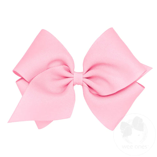Pearl Pink Classic Grosgrain Girls Hair Bow
