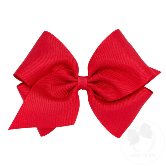 Red Classic Grosgrain Girls Hair Bow