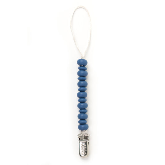 Navy Beaded Pacifier Clip