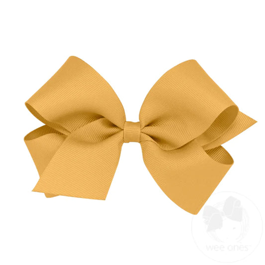 Old Gold Classic Grosgrain Girls Hair Bow