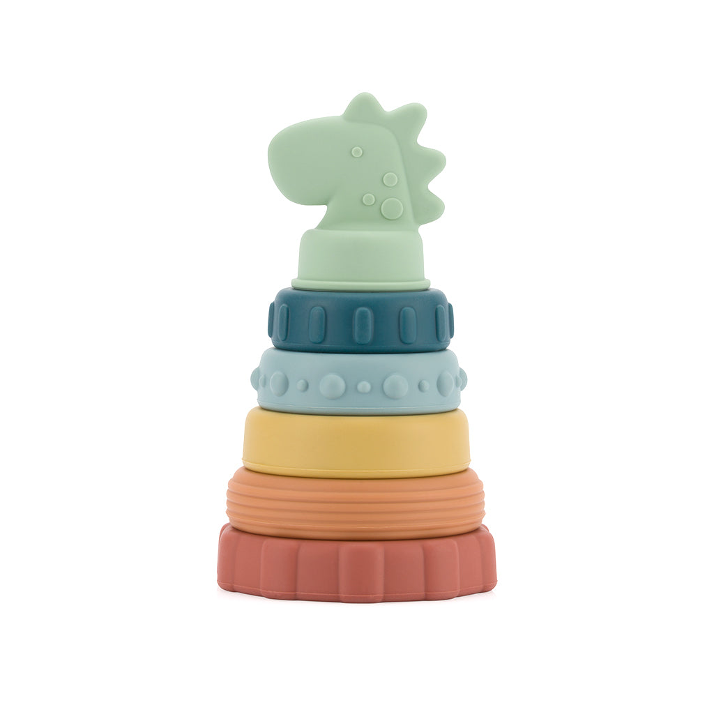 Itzy Stacker™ Silicone Stacking Toy Dino