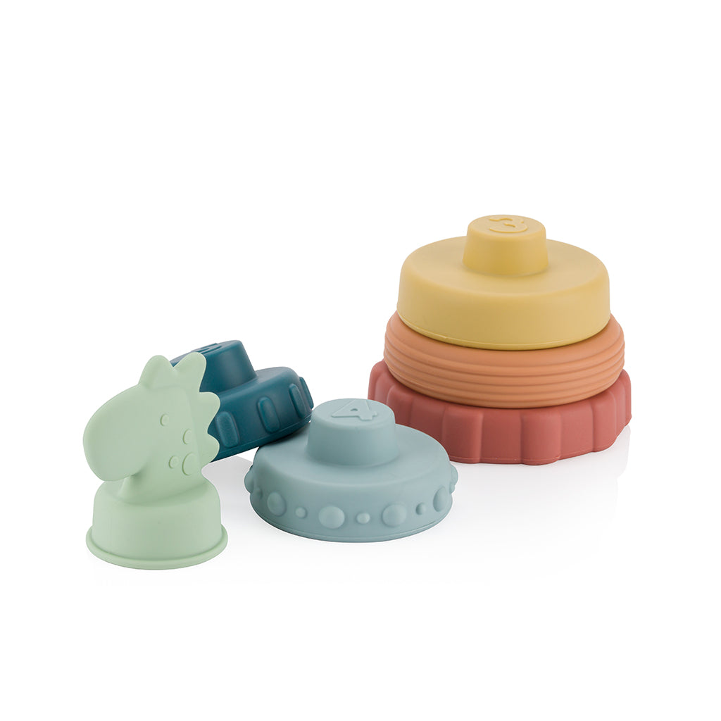 Itzy Stacker™ Silicone Stacking Toy Dino