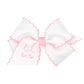 Little Sis Embroidered Moonstitch Grosgrain Girls Hair Bow